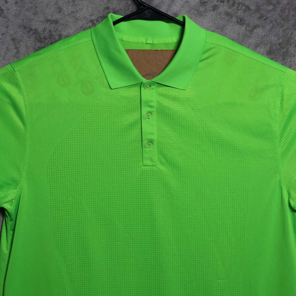 Nike Golf Polo Shirt Mens Large Neon Green Dri-Fit Tour Performance Preppy